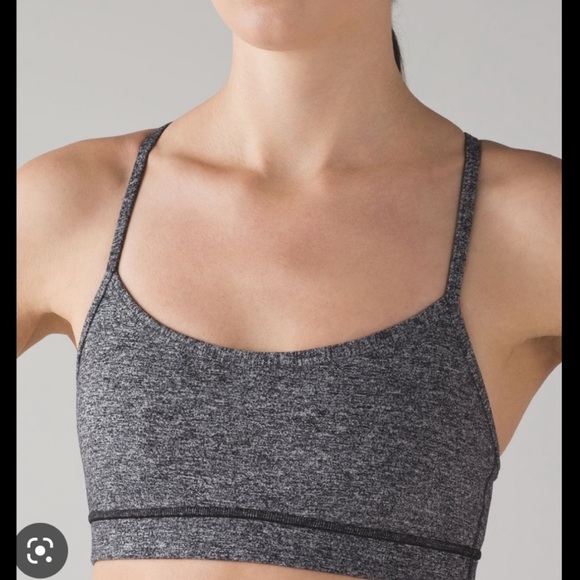 lululemon athletica Other - Lululemon Flow Y Sports Bra Heathered Grey with Black Mesh Luon Size 4